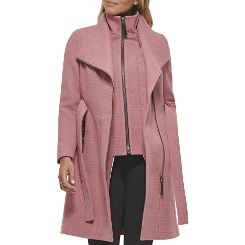 Calvin Klein Women's Angled Twill Fabric Wing Collar Coat