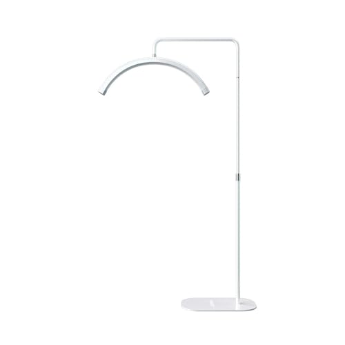 28 Inch LED Half-Moon Lash Light with Adjustable Floor Tripod White