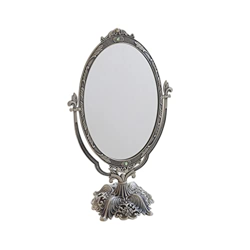 European Retro Double-Sided Magnifying Glass Classical Desktop Mirrors Dressing Table Makeup Mirrors