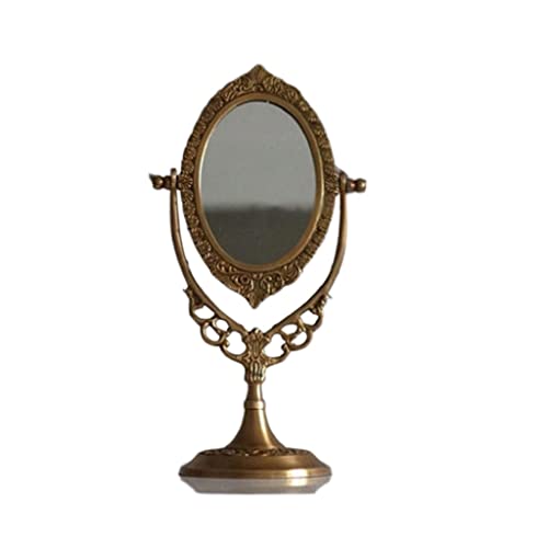 European Retro Double-Sided Magnifying Glass Classical Desktop Mirrors Dressing Table Makeup Mirrors