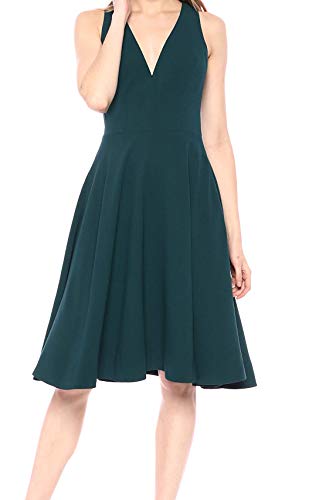 Dress the Population Women's Catalina Solid Sleeveless Fit & Flare Midi Dress