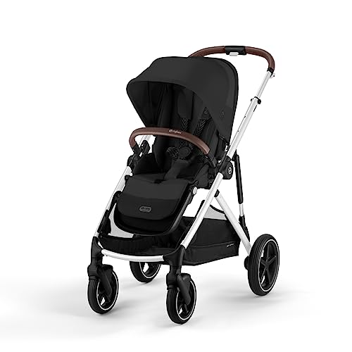 Cybex Gazelle S All-in-One Toddler and Baby Stroller with Over 20 Modular Configurations, Ergonomic Near-Flat Recline, Shopper Basket, and Compact Fold, Moon Black
