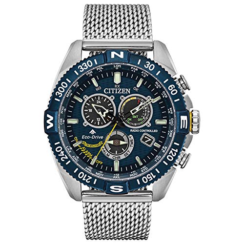 Citizen Eco-Drive Promaster Navihawk A-T Quartz Men's Watch, Stainless Steel, Pilot watch, Silver-Tone (Model: CB5848-57L)