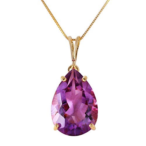 Galaxy Gold GG 5 Carat 14k Solid Gold Necklace with Natural Amethyst Pendant