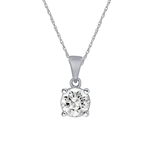 Certified Lab Grown Diamond Necklaces For Women | 1/4-1 Carat Solid 14k Gold Diamond Necklace Accompanied By Adjustable Real Gold Chain | Sparkling GH VS/SI Diamond Jewelry for Women