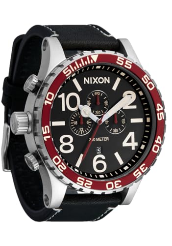 NIXON 51-30 Chrono A1392-300m Water Resistant Men's Analog Fashion Watch (51mm Watch Face, 25mm Genuine Leather Band)