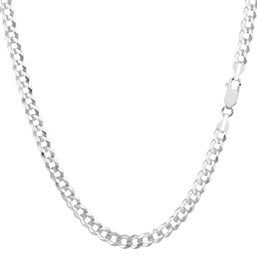 Jewelry Affairs 14k White Gold Comfort Curb Chain Necklace, 3.6mm