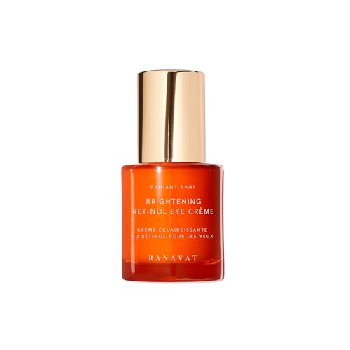RANAVAT Brightening Retinol Eye Crème - Anti Aging Eye Cream and Dark Circle Corrector to Help Target Fine Lines - Brighten with Micro-Encapsulated Retinol, Bakuchi Seed, & Saffron (0.5 oz)