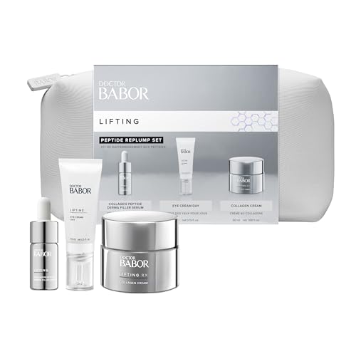 DOCTOR BABOR Lifting Peptide Replump Set, Collagen Cream with Hyaluronic Acid, Collagen Peptide Serum, Hydrating & Plumping Eye Cream, Skincare Set